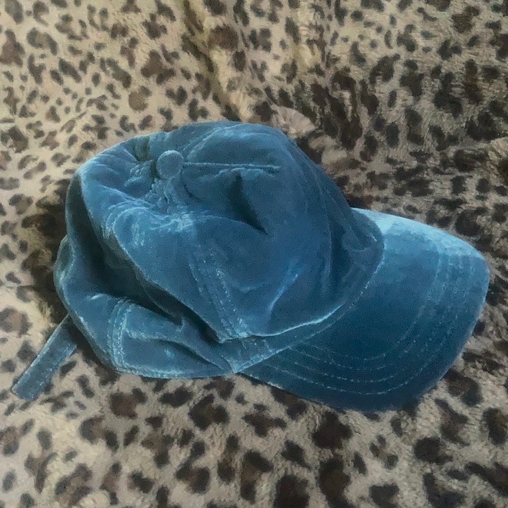 Teal velvet cap